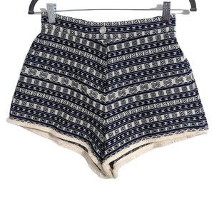 Dani Collection Navy High Waist Shorts Size Medium Aztec Boho Shorts